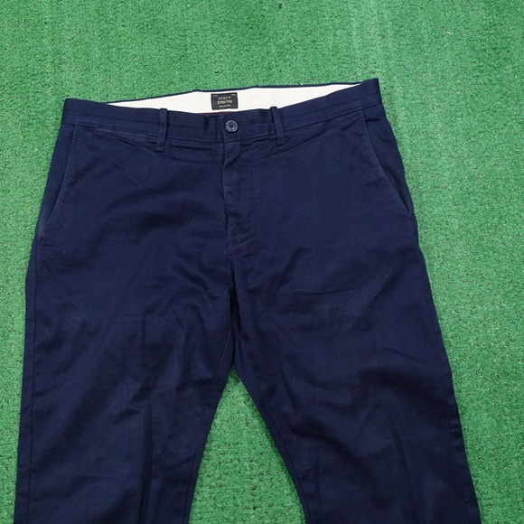 J CREW STRETCH NAVY BLUE FLAT FRONT CHINO PANTS MENS SIZE 32X30 - Picture 3 of 11